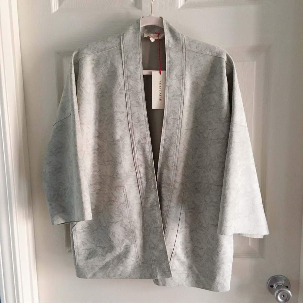 NWT Solitaire suede sweater wrap shrug cardigan